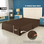 Full Size Pleated Bed Skirt, Hides Under-Bed Storage 16 Inch Drop, Brown - Image 2