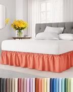 CGK Wrap Around Dust Ruffle Bed Skirt - Full Size, 15" Inch, Coral by CGKUnlimited