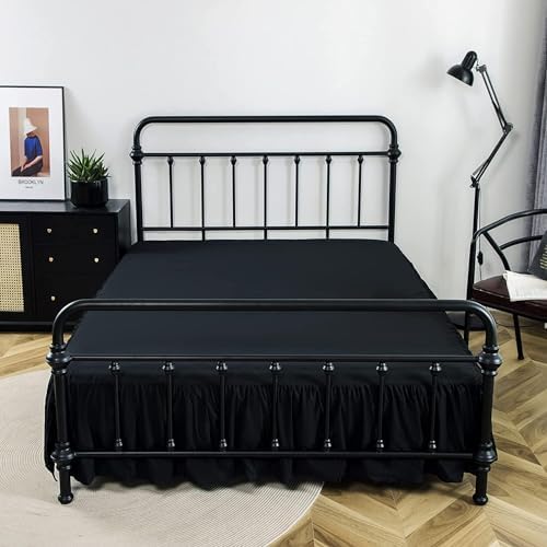 Bed Skirt Twin Size Ruffled Bed Skirt with Split Corners - Image 6