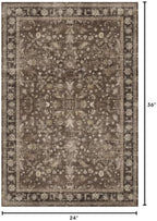 Washable Non-Slip 2x3 entryway Rug: Brown Small Kitchen Throw Mat for Sink, Soft Low-Pile Stain & Fade-Resistant Indoor Mat for Pet Area & Bathroom Laundry - Image 2
