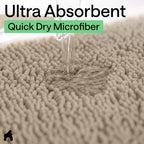GORILLA GRIP Bath Rug Mat for Bathroom, Absorbent Chenille 70x24 Gray Beige - Image 5