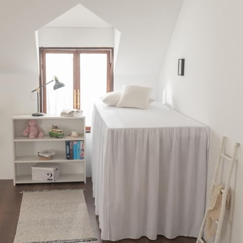 Dorm Room Bed Skirt Twin XL, College Dorm Room Essentials - White, 46 Inch - Image 2