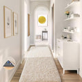 Ophanie Runner Rug for Hallway, 2x7 Washable Non-Slip Fluffy Soft Bedside Rugs, Bedroom Living Room Shaggy Carpet for Kids Girls Boys Dorm Nursery Decor Aesthetic, Ivory with Over 99 pcs Pile fibers by Ophanie