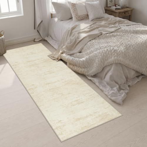 3x10 Washable Runner Rug：Modern Abstract Kitchen Soft Carpet Beige - Image 5