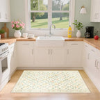 PLHXFR 2x3 Small Entryway Rug: Floral Washable Indoor Carpet Beige Multi - Image 4