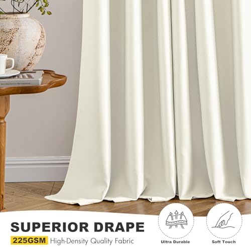 MIULEE Blackout Curtains for Bedroom 2 Panels 40 x 72 Inch Long Cream - Image 5