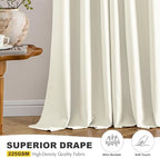 MIULEE Blackout Curtains for Bedroom 2 Panels 40 x 54 Inch Long Cream - Image 5