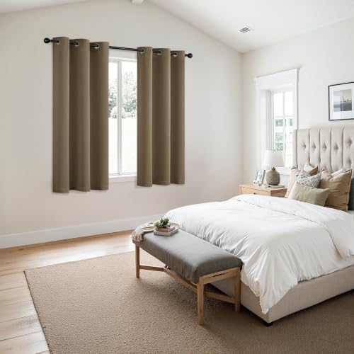 MIULEE Blackout Curtains for Bedroom 2 Panels 40 x 72 Inch Long Khaki - Image 6