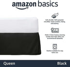Amazon Basics Lightweight Pleated Bed Skirt, Machine Washable, Wrinkle and Fade Resistant, Queen, Black - Image 2