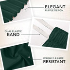 Wrap Around King Bed Skirt, Easy Fit Elastic Belt, 16 Inch Drop, Emerald - Image 5