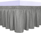 PureFit Wrap Around Ruffled Bed Skirt, Gray, Twin/Full - 14" Drop by PureFit