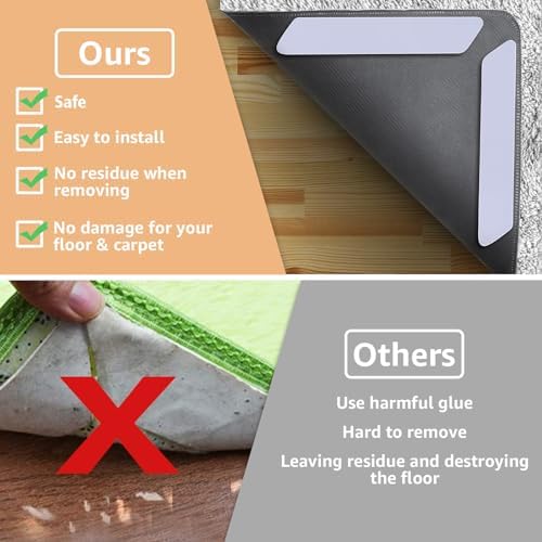 ZONGOOL 36PCS Rug Tape Non Slip Rug Pad Grippers Double Sided Carpet Tape - Image 4