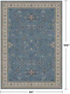 Hazo Haus Boho 7x10 Accent Area Rugs for Living Room - Dusky Blue Rug for Bedroom Under Bed, Dining Room Under Kitchen Table, Washable Soft Non Slip Unique Colorful Indoor Décor - Image 2