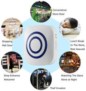 Door Chime,Wireless Business Door Motion Sensor Detector Smart Visitor doorbell Home Security Driveway Alarm with 1 Plug-in Receiver and 1 PIR Detector Weatherproof(White)