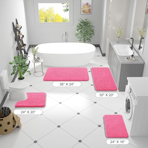 OLANLY Bathroom Runner Rugs 44x24, Extra Soft Absorbent Chenille Bath Rugs - Image 2
