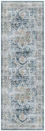 Madane Kitchen Runner 2'6''x8' Soft Rug Runners for Hallways, Navy - Image 2
