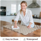 Arenarug Upgrade Scalloped Kitchen Mats for Floor 2PC, Khaki Kitchen Rugs - Image 6