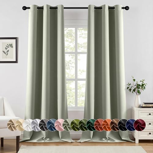 MIULEE Blackout Curtains for Bedroom 2 Panels 40 x 96 Inch Long Sage Green by MIULEE