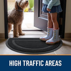 OLANLY Half Circle Front Door Mat Outside 47x23 All-Season Rubber Doormat - Image 6