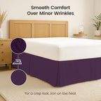 Queen Size Pleated Bed Skirt, Hides Under-Bed Storage 16 Inch Drop, Purple - Image 6