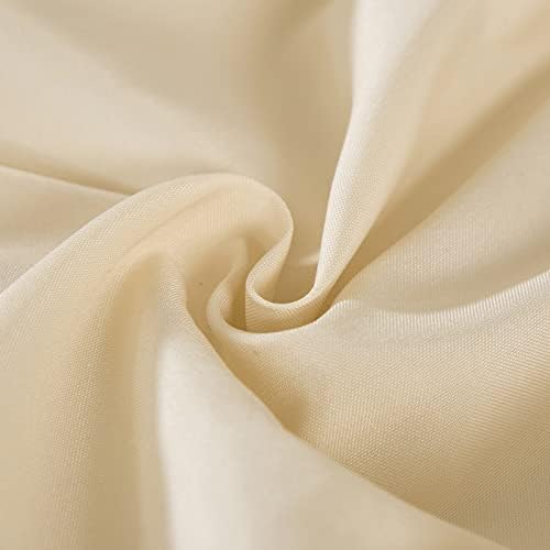 MEILA Wrap Around Elastic Bed Skirt for Twin & Full Beds, 24" Drop, Beige - Image 6