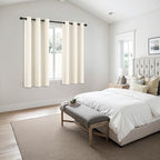 MIULEE Blackout Curtains for Bedroom 2 Panels 40 x 45 Inch Long Beige White - Image 6