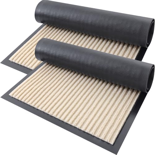 OLANLY 2-Pack Front Door Mats 29.5x17, Waterproof Heavy-Duty Doormats by OLANLY