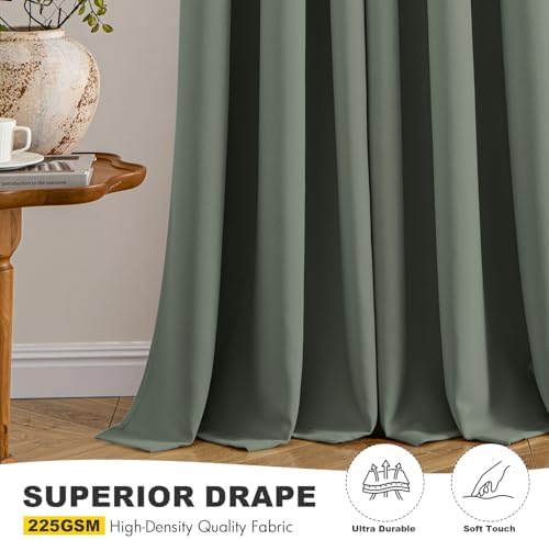 MIULEE Blackout Curtains for Bedroom 2 Panel 40 x 54 Inch Long Dark Mallard - Image 5