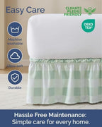 CGK Wrap Around Dust Ruffle Bed Skirt - Full Size, 15" Inch, Sage - Image 6