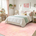 RELEANY Washable 9'x12' Abstract Area Rug for Living Room Light Pink - Image 3