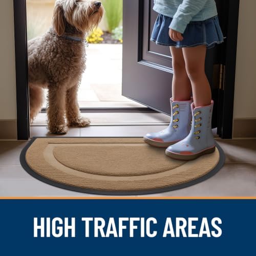 OLANLY Half Circle Front Door Mat Outside 47x32 All-Season Rubber Doormat - Image 7