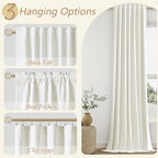 Guken 100% Blackout Linen Curtains 94 Inch Long for Bedroom 2 Panels Ivory - Image 6