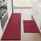 StepRite Kitchen Mats for Floor, 2-Piece Anti-Fatigue Rugs, Burgundy by Bringcushiontoyourlife