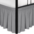 Wrap Around King Size Bed Skirt Split Corner 15" Drop-Elastic Dust Ruffle by Biscaynebay