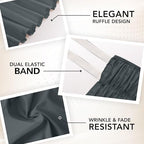 Wrap Around King Bed Skirt, Easy Fit Elastic Belt, 16 Inch Drop, Grey - Image 6
