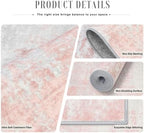 9x12 Area Rug Living Room: Modern Washable Soft Carpet Pink White - Image 6