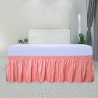 PureFit Wrap Around Ruffled Bed Skirt, Pink, Queen/King - 14" Drop - Image 2