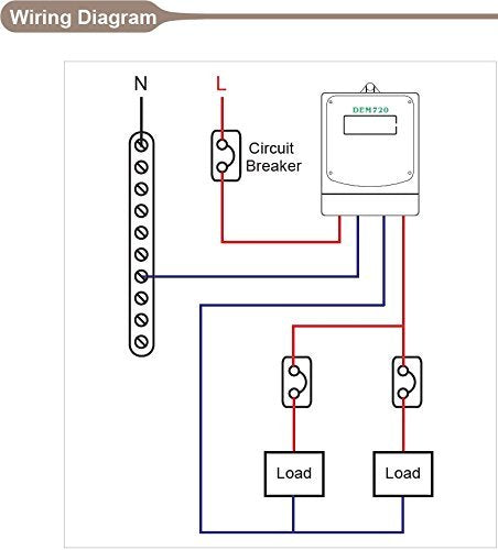 DAE DEM720-1P Electric kWh Submeter, RS485, 1P2W(1 Hot wire, 1 Neutral), 120v, 50A, Internal CT