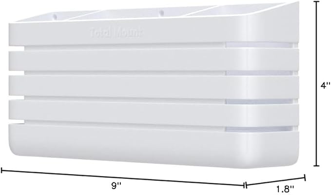 TotalMount Hole-Free Remote Holder – Eliminates The Need to Drill Holes in Your Wall (Premium White – Modern Design for 3 or 4 Remote Controls)