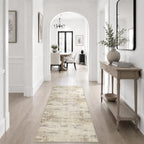 2x5 Washable Runner Rug：Modern Abstract Soft Carpet Beige Brown - Image 5