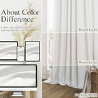 Guken Extra Long 100% Blackout Linen Curtains 120 Inches Off White - Image 7