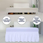 PureFit Wrap Around Ruffled Bed Skirt, White, Twin/Full - 14" Drop - Image 3