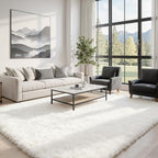 4x6 Fluffy Shag Area Rugs for Living Room Bedroom: Soft Plush Carpet White - Image 2