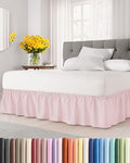 CGK Wrap Around Dust Ruffle Bed Skirt - King Size, 15" Inch, Lavender Pink by CGKUnlimited