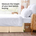 Twin Size Pleated Bed Skirt, Hides Under-Bed Storage 15 Inch Drop, Beige - Image 4