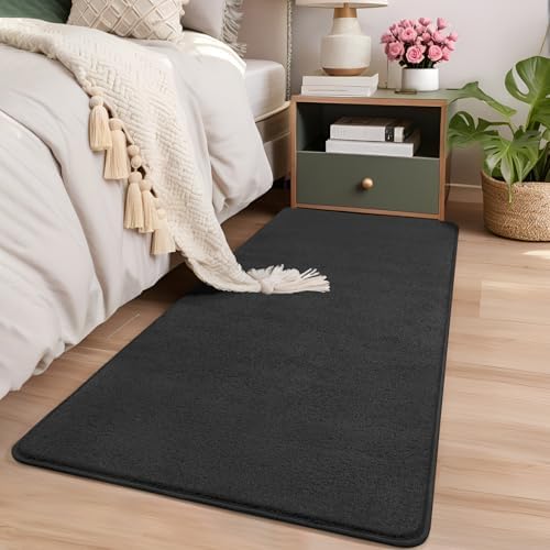 AROGAN Small Area Rugs for Bedroom, 2×4 Non Slip Runner Rug, Dark Grey by AROGANAREARUG