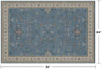 Blue 2x3 Washable Rug for Entryway Indoor, Kitchen Floor Waterproof, Bathroom, Powder Room, Non Slip Low Pile Stain & Fade Resistant, Modern Eclectic Floral Decor - Image 2