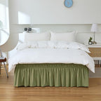 MEILA Wrap Around Elastic Bed Skirt for Twin & Full Beds, 24" Drop, Sage - Image 7