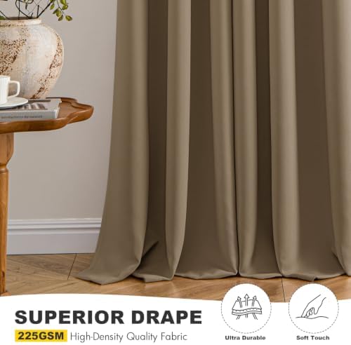 MIULEE Blackout Curtains for Bedroom 2 Panels 40 x 54 Inch Long Khaki - Image 5