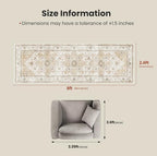 Amada 2'6" x 8' Washable Runner Rug for Hallway, Beige, Vintage Style - Image 2